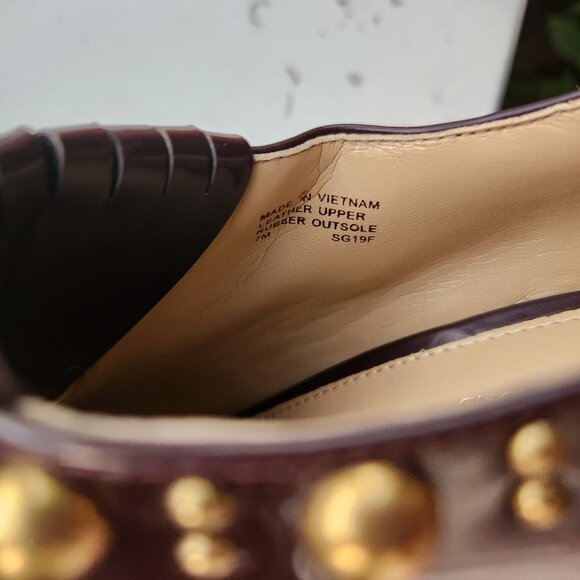 *NEW* Michael Kors Alberta Chestnut Studded Platform Loafer Pumps - Sz 7 - Picture 8 of 11